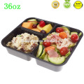 Plastic Food Storage Containers 3 Compartment Meal Prep Containers, Bento Lunch Box